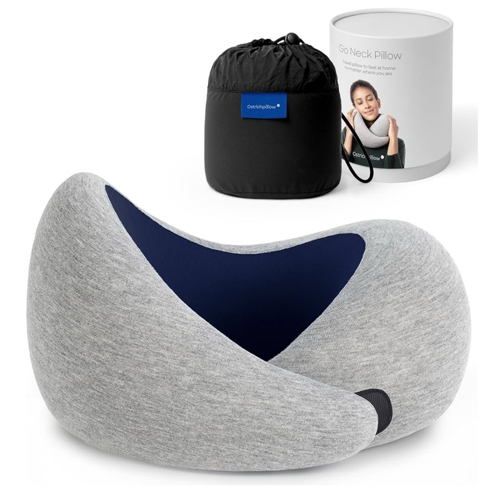 Ostrichpillow Go Neck Pillow in Gray and Blue